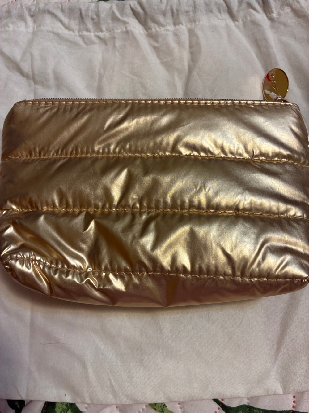Ulta Beauty Gold Quilted Metallic Cosmetic Bag - Picture 4 of 6